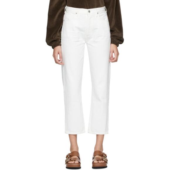 Citizens of Humanity Off-White McKenzie Curved Straight‎ Jeans Size 26 - Picture 1 of 12